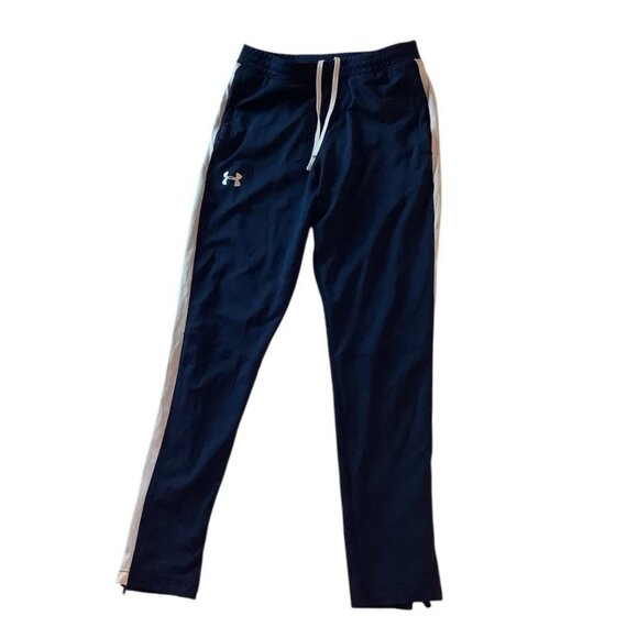 Under Armour Womens Vented Heatgear Jogger Sweatpant Size Medium Blue Ankle Zip - Picture 1 of 9